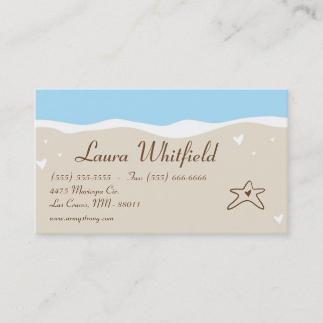 Ocean Sea Shell Water Sand Tide Business Card (Front)