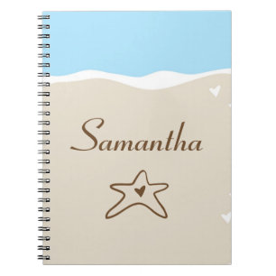 Ocean Sea Shell Water Sand Tide Spiral Notebook