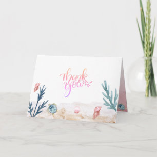 Ocean Sea Turtle Girls Thank You Card