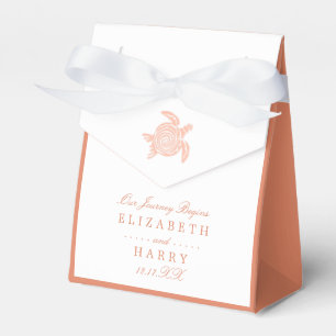 Ocean Sea Turtle, Soft Coral Beach Wedding Favor Box
