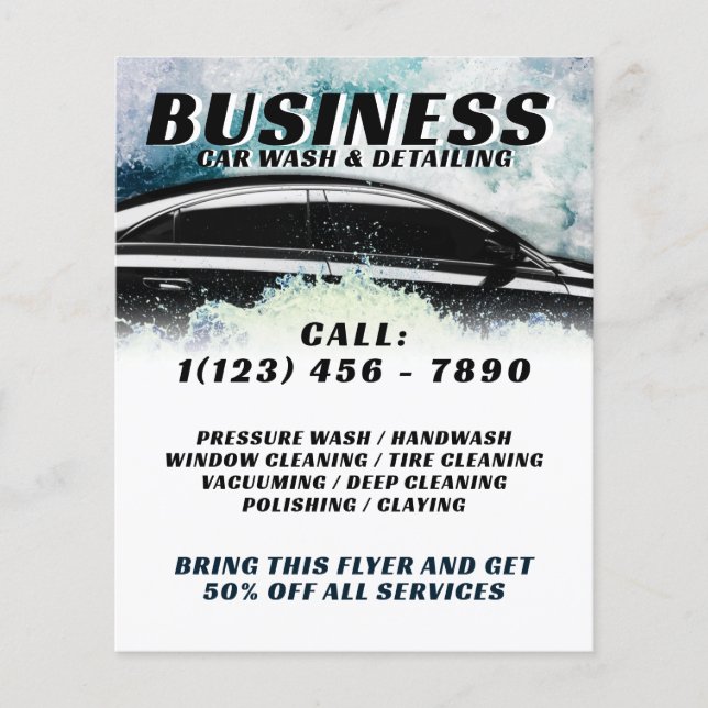 Ocean sea water splash car  flyer (Front)