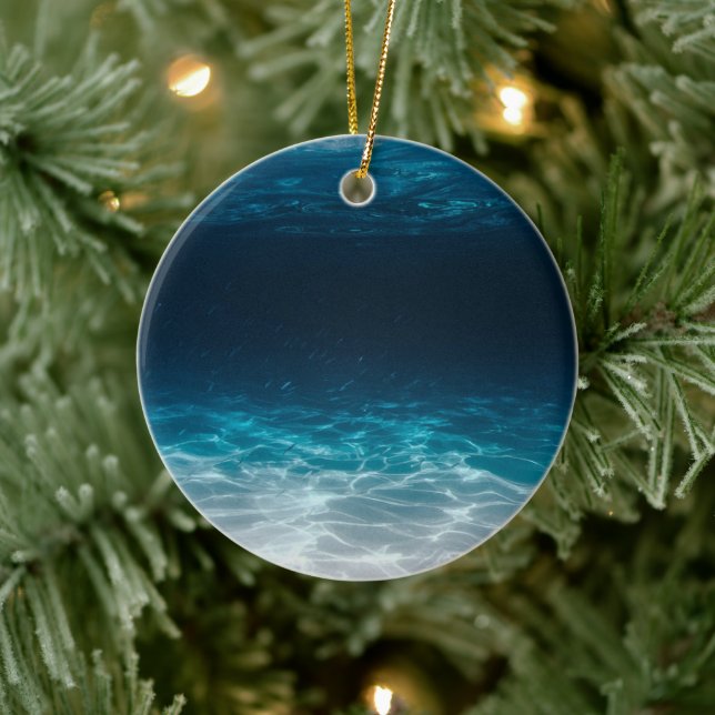 Ocean Sea Water Under the Sea Ceramic Ornament (Tree)