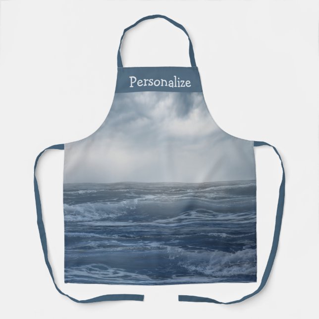 Ocean Sea Waves Personalized Apron (Front)