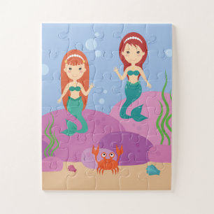 Ocean seabed cute mermaids underwater puzzle