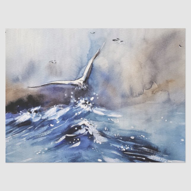 Ocean Seagull Decoupage Tissue Paper (Front)