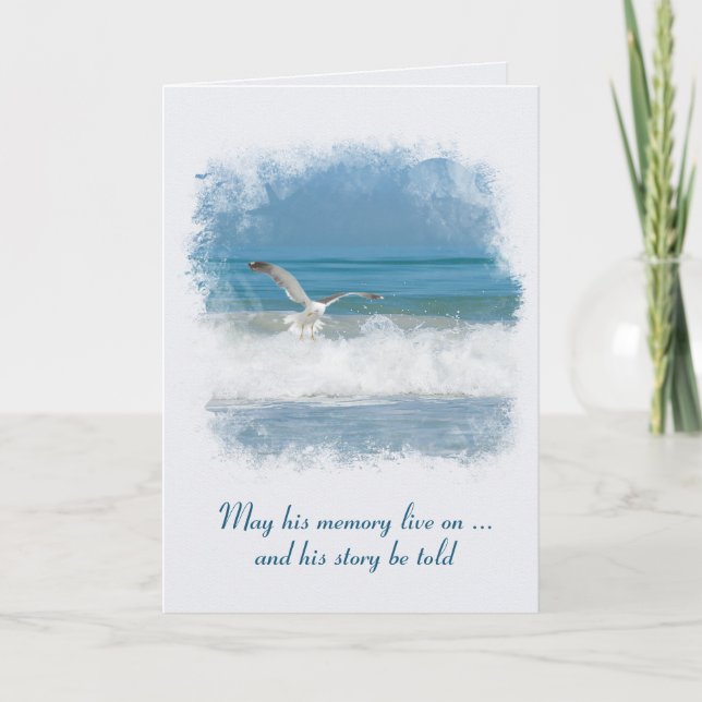 Ocean Seagull Sympathy Card (Front)