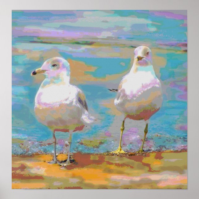 Ocean Seagulls Poster (Front)