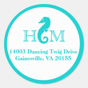 Ocean Seahorse Small Classic Round Sticker