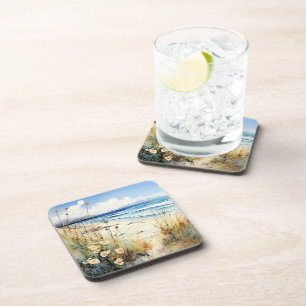 Ocean Seascape watercolor Coaster