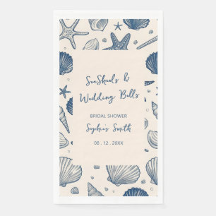Ocean Seashells and Wedding Bells bridal Napkin