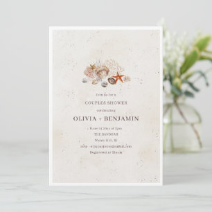 Ocean Seashells Beach Couples Wedding Shower Invitation