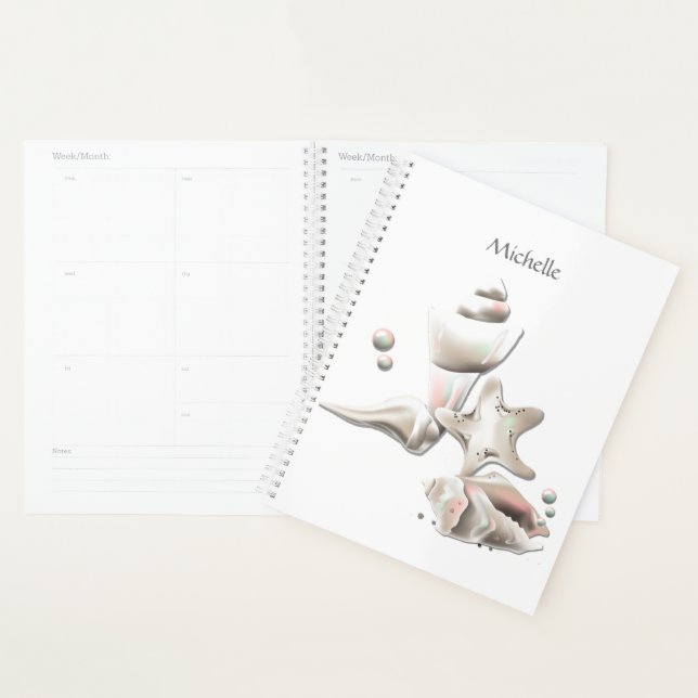 Ocean Seashells Beach Personalized Planner (Display)
