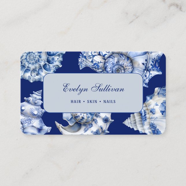 Ocean seashells business card (Front)