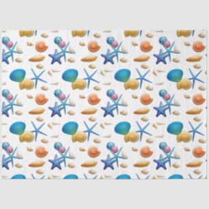 Ocean Seashells Decoupage Lg Elements Tissue Paper