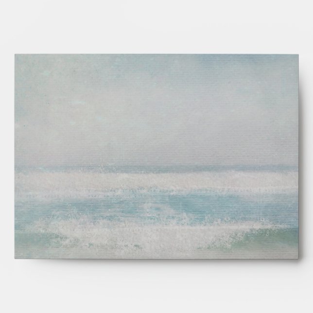 ocean seashore  and starfish watercolor envelope (Front)