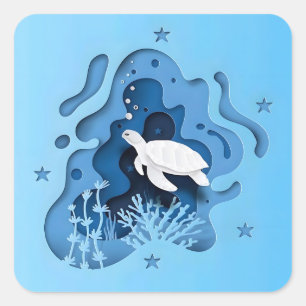 Ocean serenity  square sticker