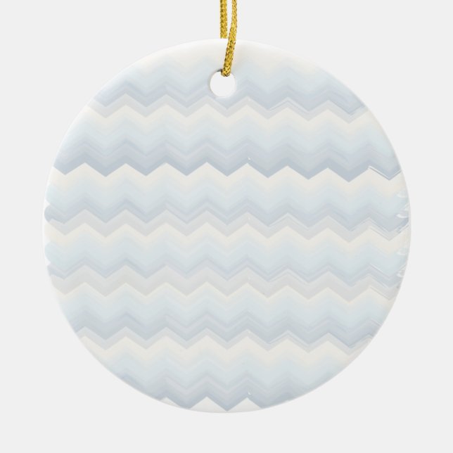 Ocean Shades Watercolor Chevron Ceramic Ornament (Front)