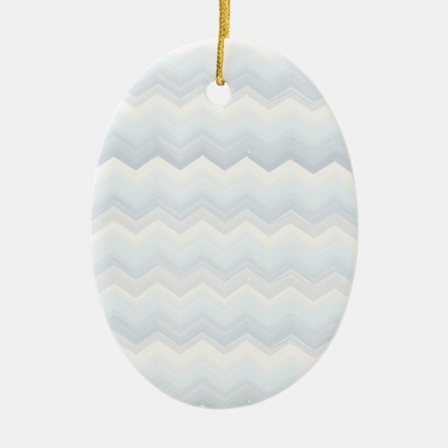 Ocean Shades Watercolor Chevron Ceramic Ornament (Front)