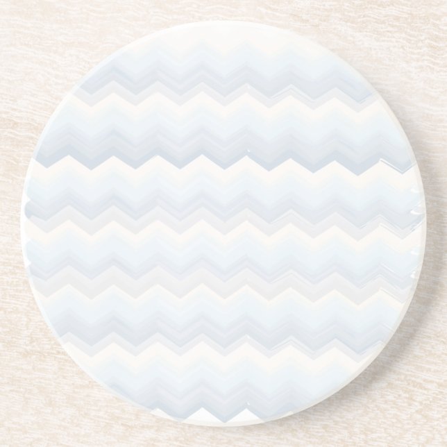 Ocean Shades Watercolor Chevron Coaster (Front)