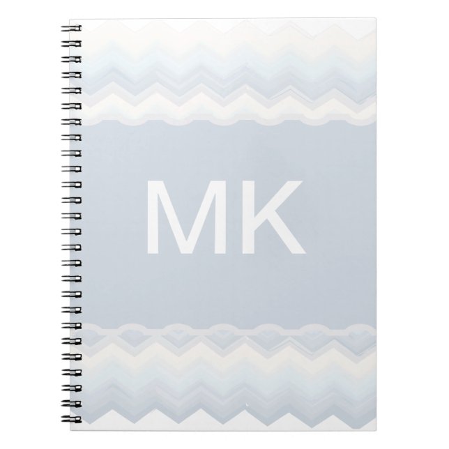 Ocean Shades Watercolor Chevron Notebook (Front)