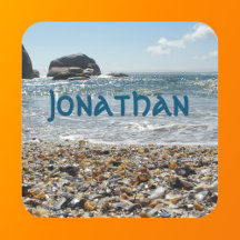Ocean Shells Photo Blue Name Text