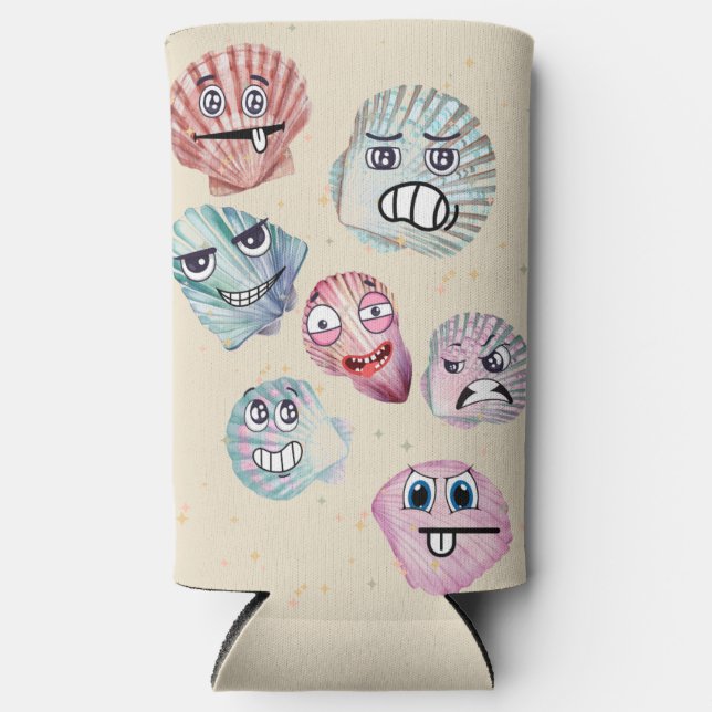 ocean shells seltzer can cooler (Front)