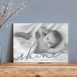 Ocean | Shine Script Hanukkah Photo Holiday Card<br><div class="desc">Share holiday greetings with these chic Hanukkah photo cards featuring your favourite full bleed horizontal or landscape oriented photo. "Shine" appears as a slate blue text overlay in elegant hand lettered script typography. Personalize with your names and the year along the bottom. Cards reverse to matching smoky blue with a...</div>