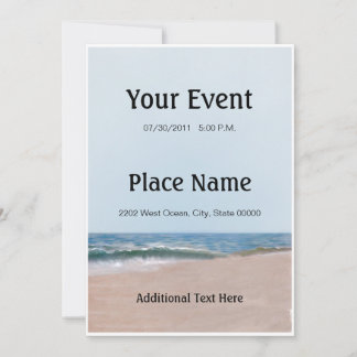 Ocean Shore Beach Invitation