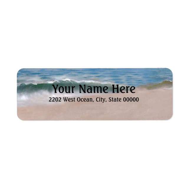 Ocean Shore Beach Return Address Label (Front)