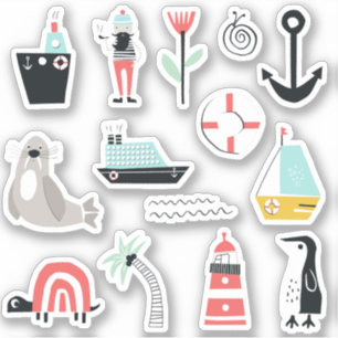 Ocean side cartoon theme x14