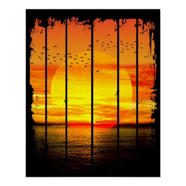 OCEAN SIMPLE SUNSET POSTER (Front)