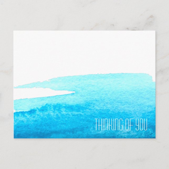 Ocean sky blue watercolor minimal postcard (Front)