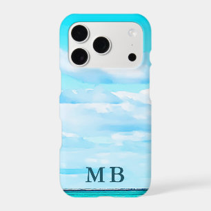 Ocean Sky Monogram Travel Aqua Blue