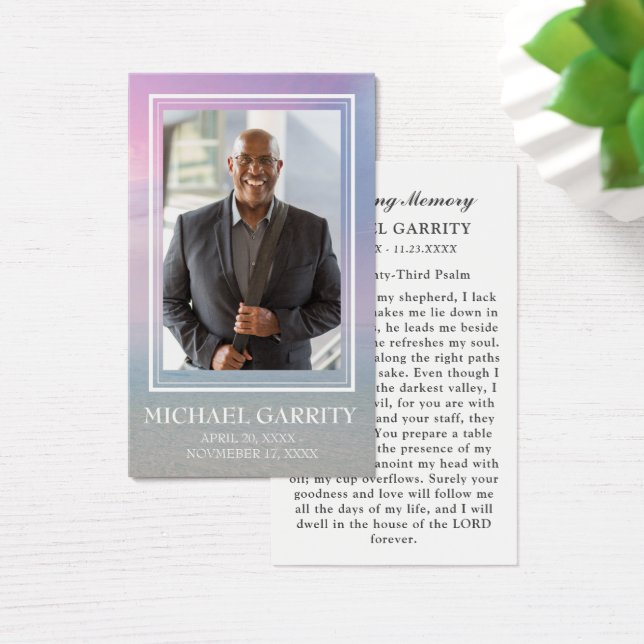 Ocean Sky Photograph Funeral Prayer Card (Desk)