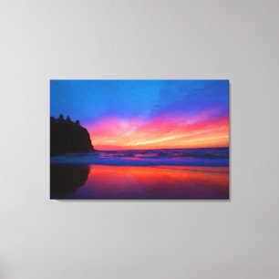 Ocean Sky Scape Oil Painting Print Wrapped