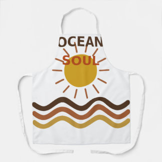 Ocean Soul Retro Sunset Waves, Boho Surf Apron