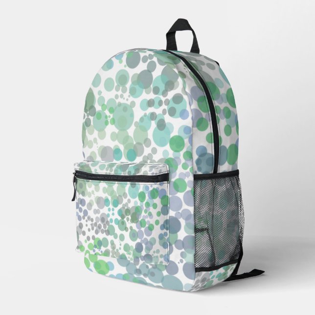 Ocean Spray Water Drops Watercolor Art Printed Backpack (Back Corner Right)