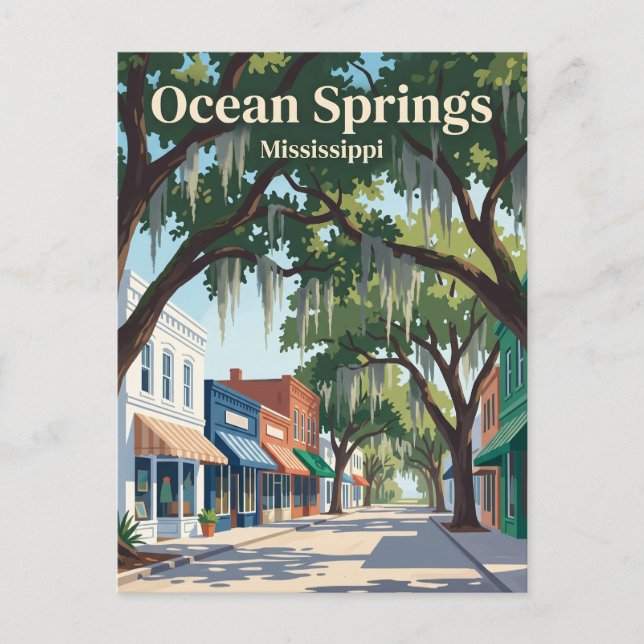 Ocean Springs Mississippi Postcard (Front)