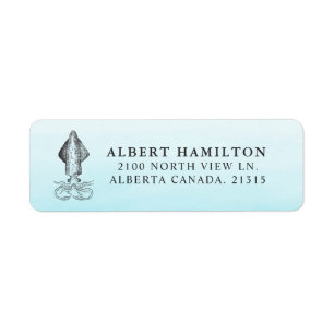 Ocean Squid Personalized Return Address
