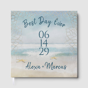 Ocean Starfish On Beach Watercolor Guest Book