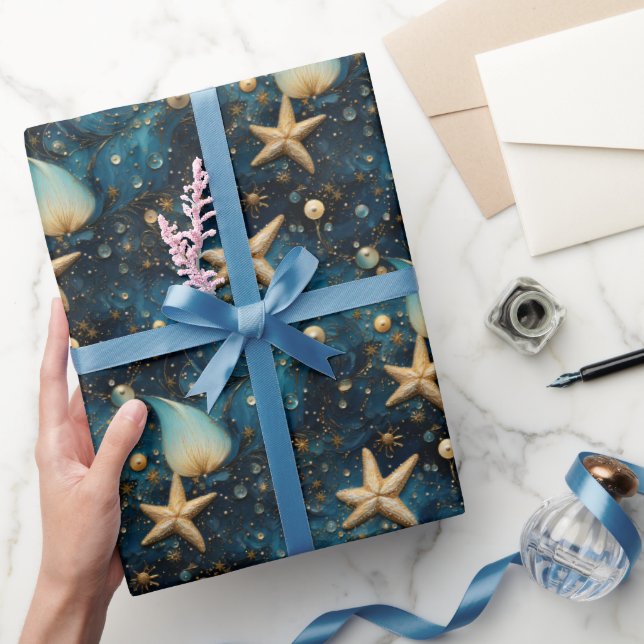Ocean Starfish Pattern Wrapping Paper (Gifting)