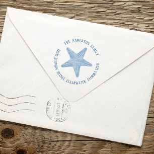 Ocean Starfish Return Address Marine Nautical Self-inking Stamp