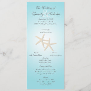 Ocean Starfish Wedding Program Card