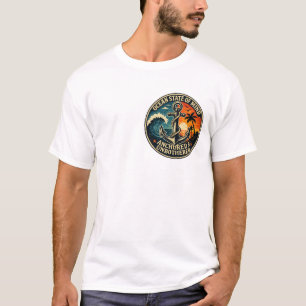 Ocean State of Mind Anchor Vintage Sunset Wave Nau T-Shirt