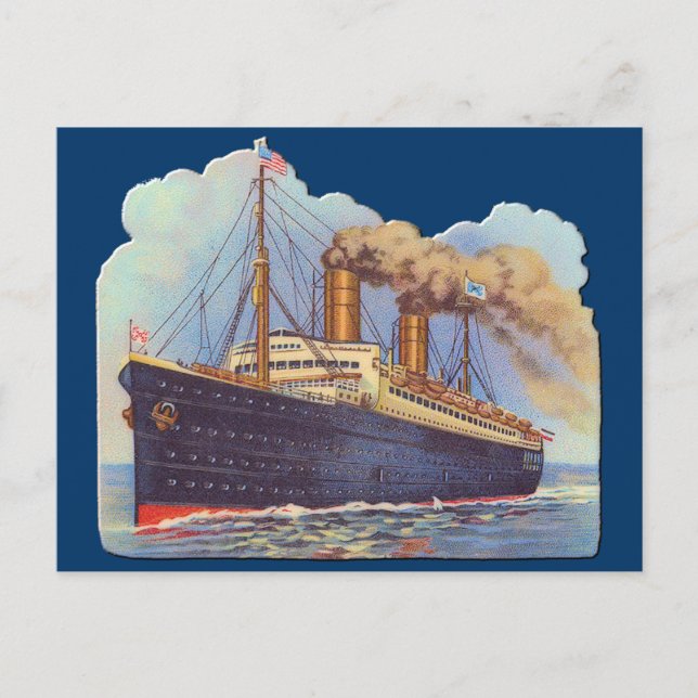 Ocean Steam Liner Ship Postcard (Front)