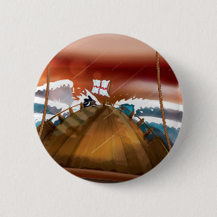 Ocean Storm Sail Ship 2 Inch Round Button
