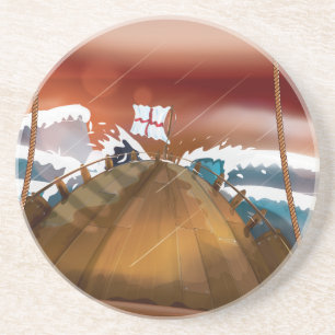 Ocean Storm Sail Ship Coaster