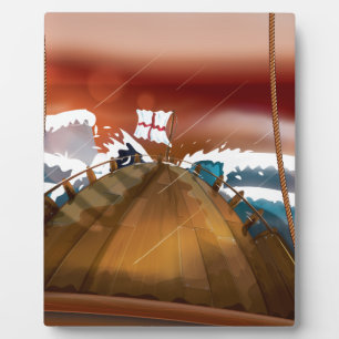 Ocean Storm Sail Ship Plaque