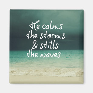 Ocean Storm with God Quote Magnet