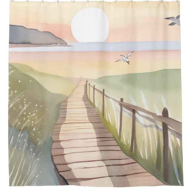 Ocean Stroll | Yellow Sunset Watercolor (Front)